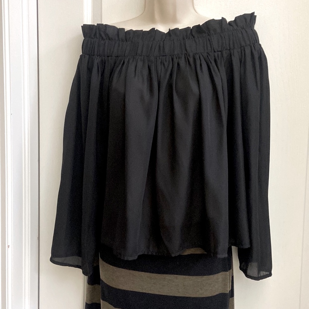 Black off the shoulder blouse